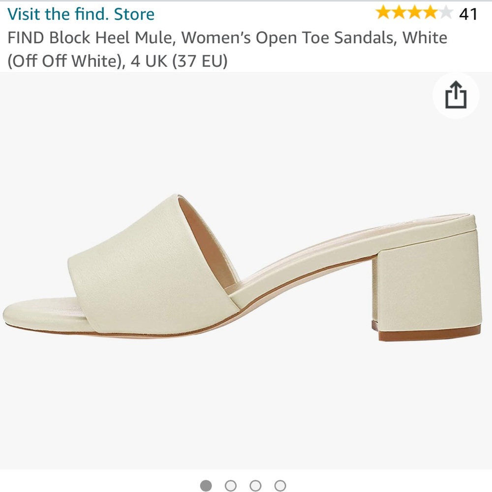 Ivory Block heeled Mules- size 6.5